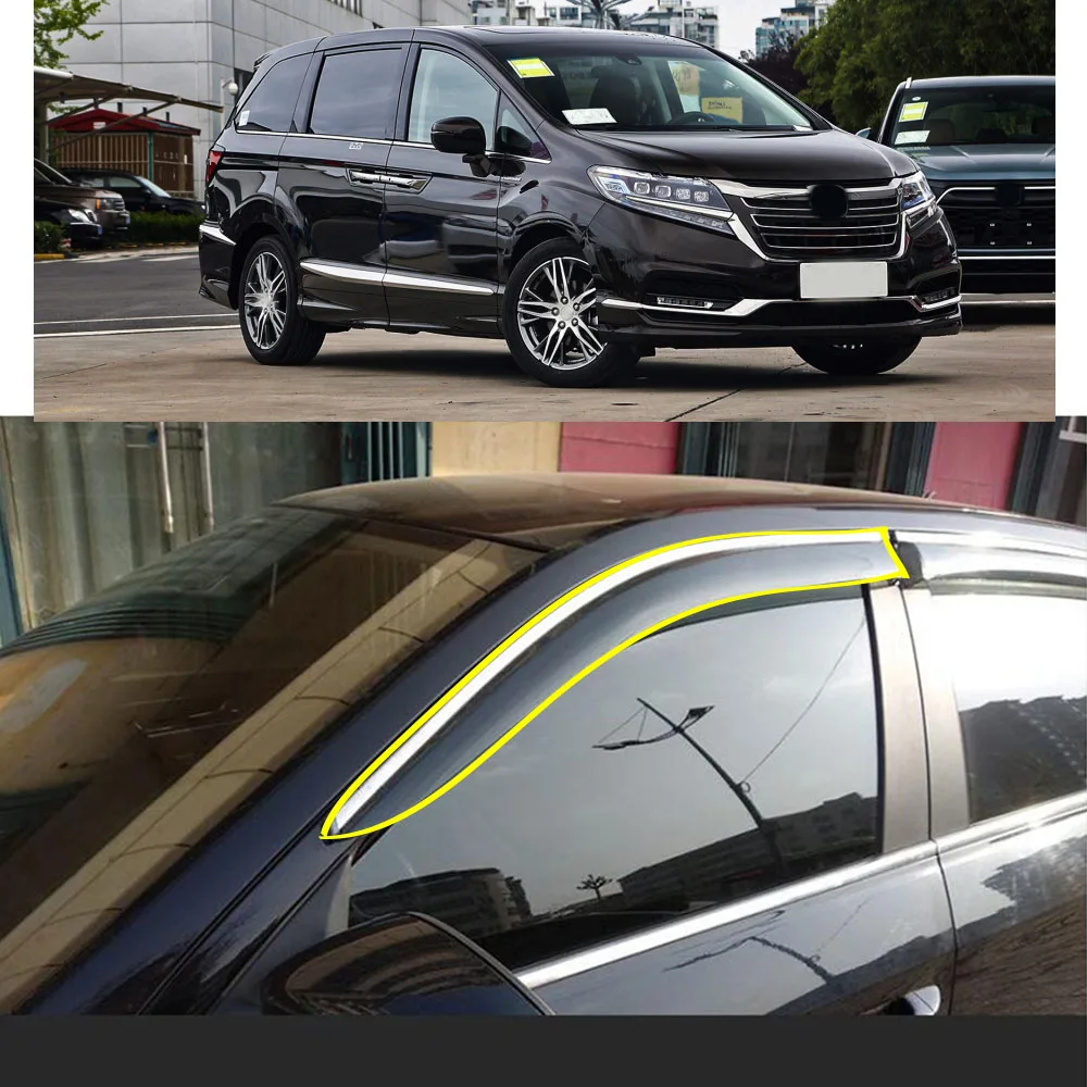 

Car Body Styling Sticker Plastic Window Glass Wind Visor Rain/Sun Guard Vent For Honda Elysion 2016 2017 2018 2019 2020 2021