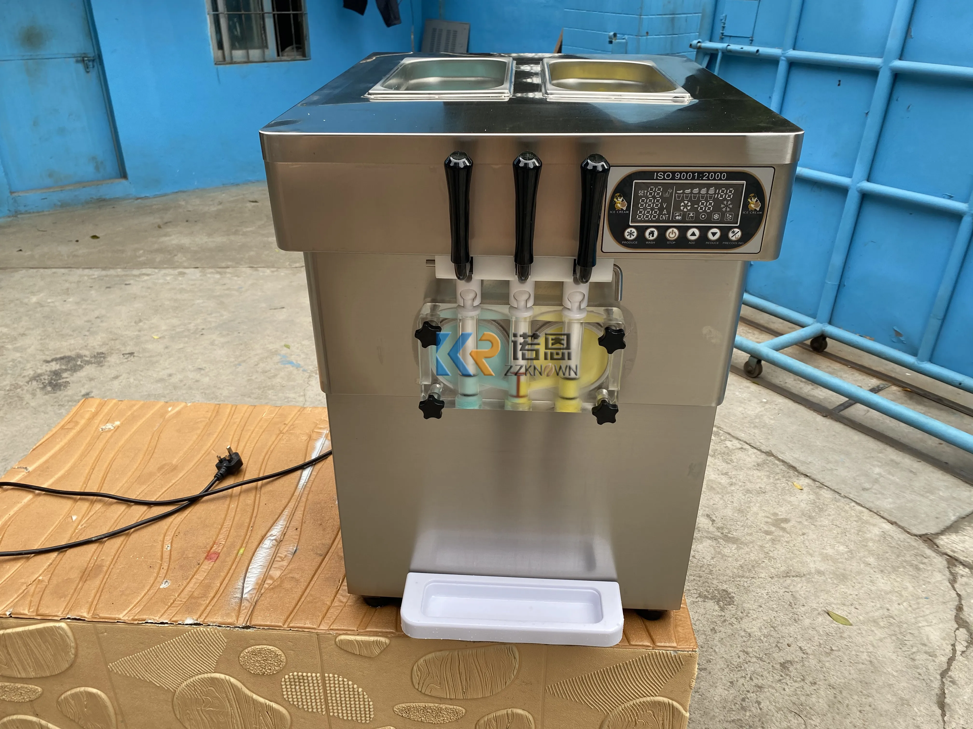 2023 comercial 3 sabores macio servir sorvete que faz a máquina para venda europa grau alimentício aço inoxidável elétrico frutas gelato m