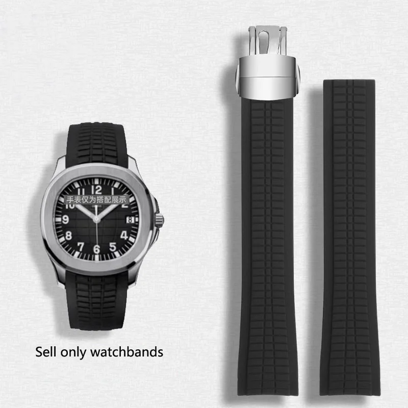 Soft Rubber Watch Band Aquanaut Fits For Patek Philippe Silicone 5164A 5167A 5168A 21mm Folding Buckle High Quality Watch Strap