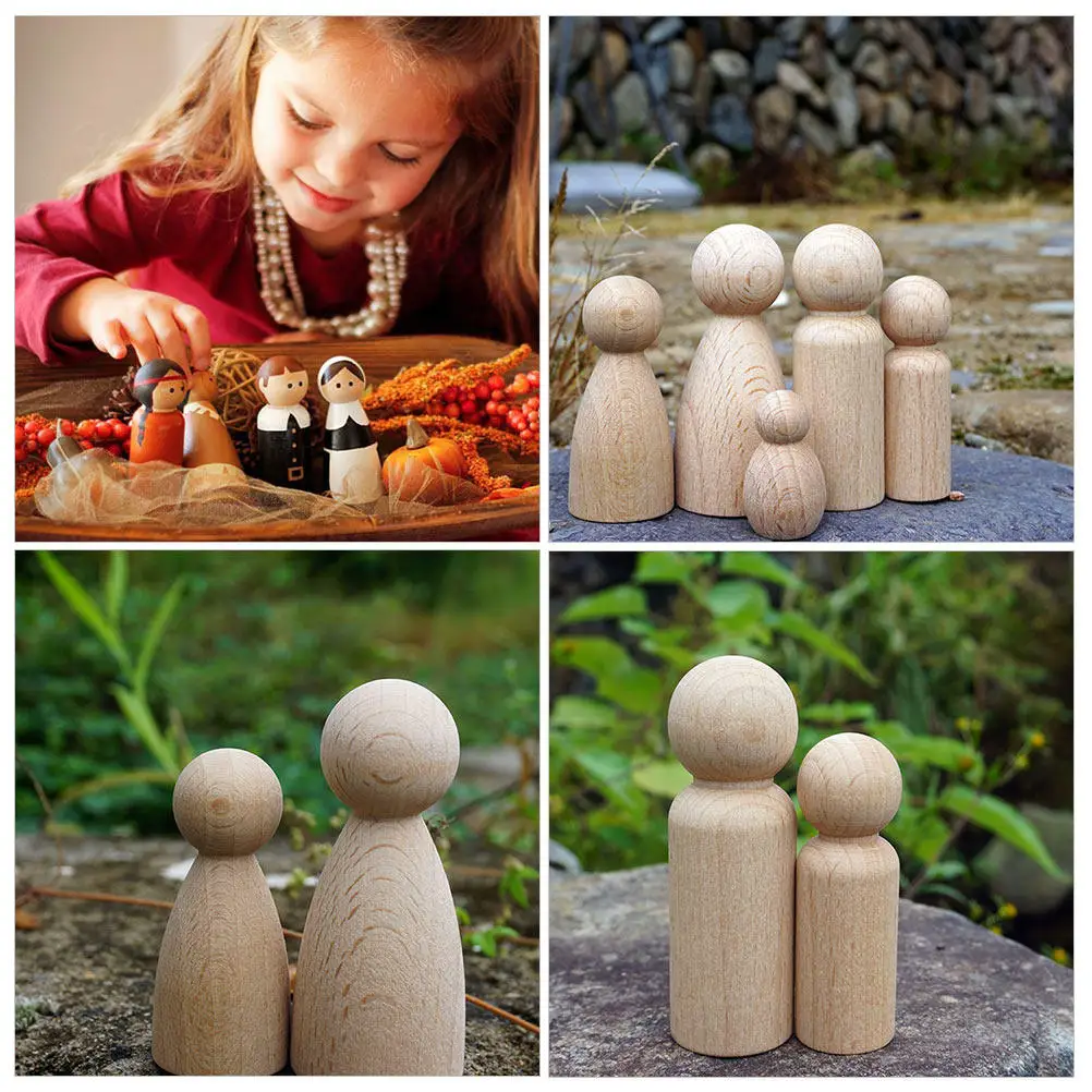 

Набор из 5 деревянных кукол для самостоятельной росписи, неокрашенные, из натурального дерева премиум-класса, безопасные, без запаха, для детского творчества