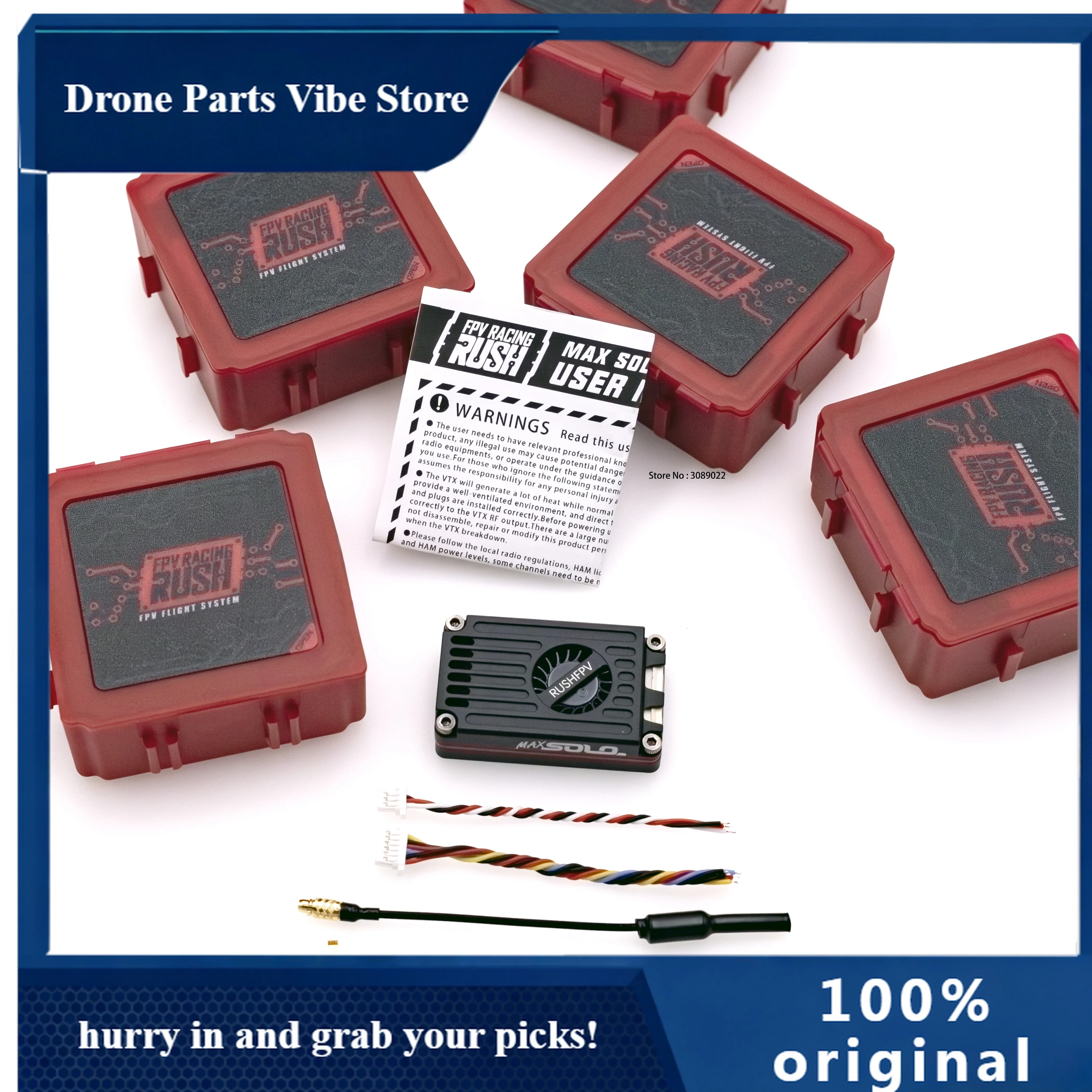 

APRUSHFPV MAX SOLO 5.8G 2.5W 2-6S LIPO FPV VTX CNC Housing Built-in Silent Cooling Fan For RC FPV Freestyle Long Range Drones