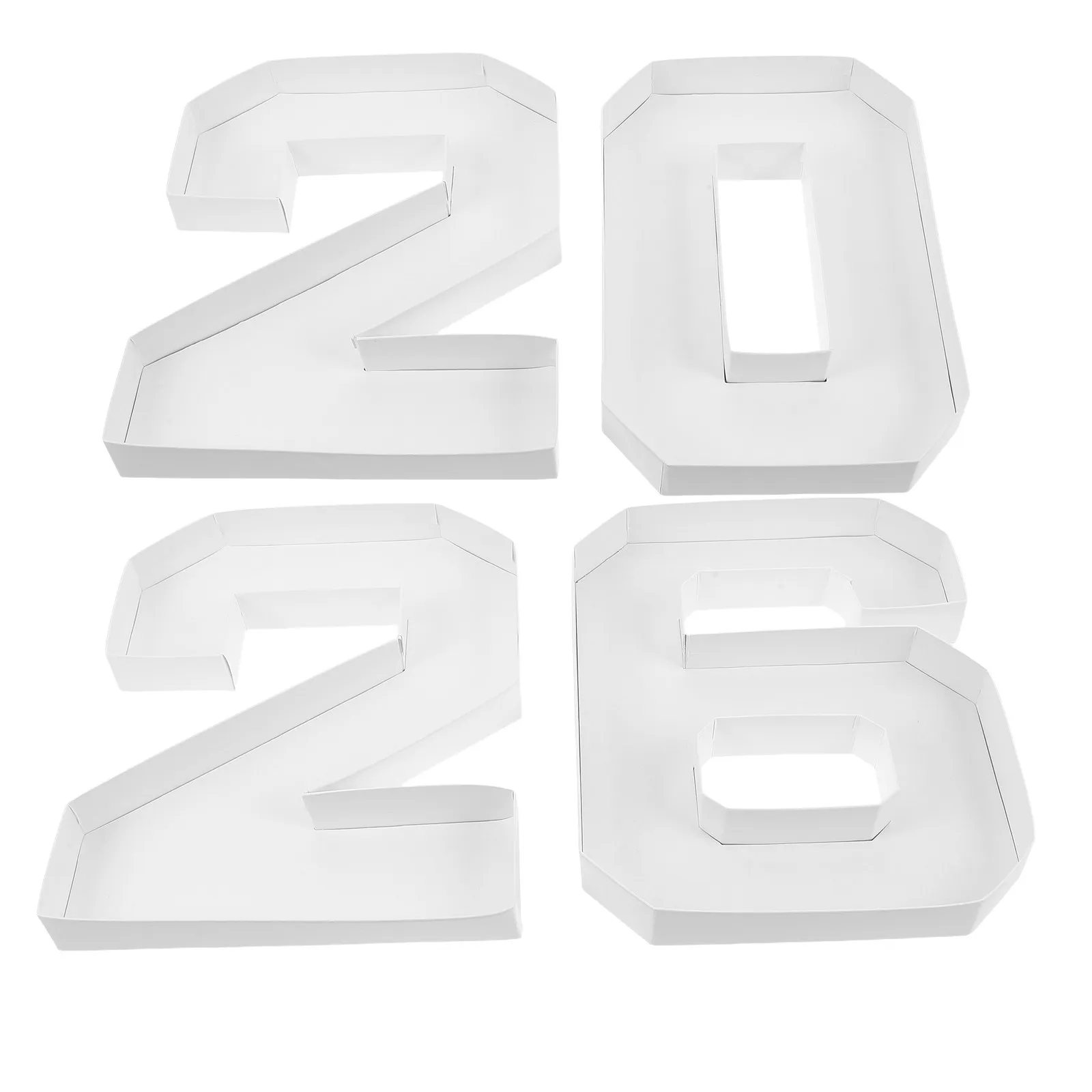 

1Set Fillable Cardboard Number Container Charcuterie Board Box 2026 Theme Candy Holder Party Decoration Birthday New Year