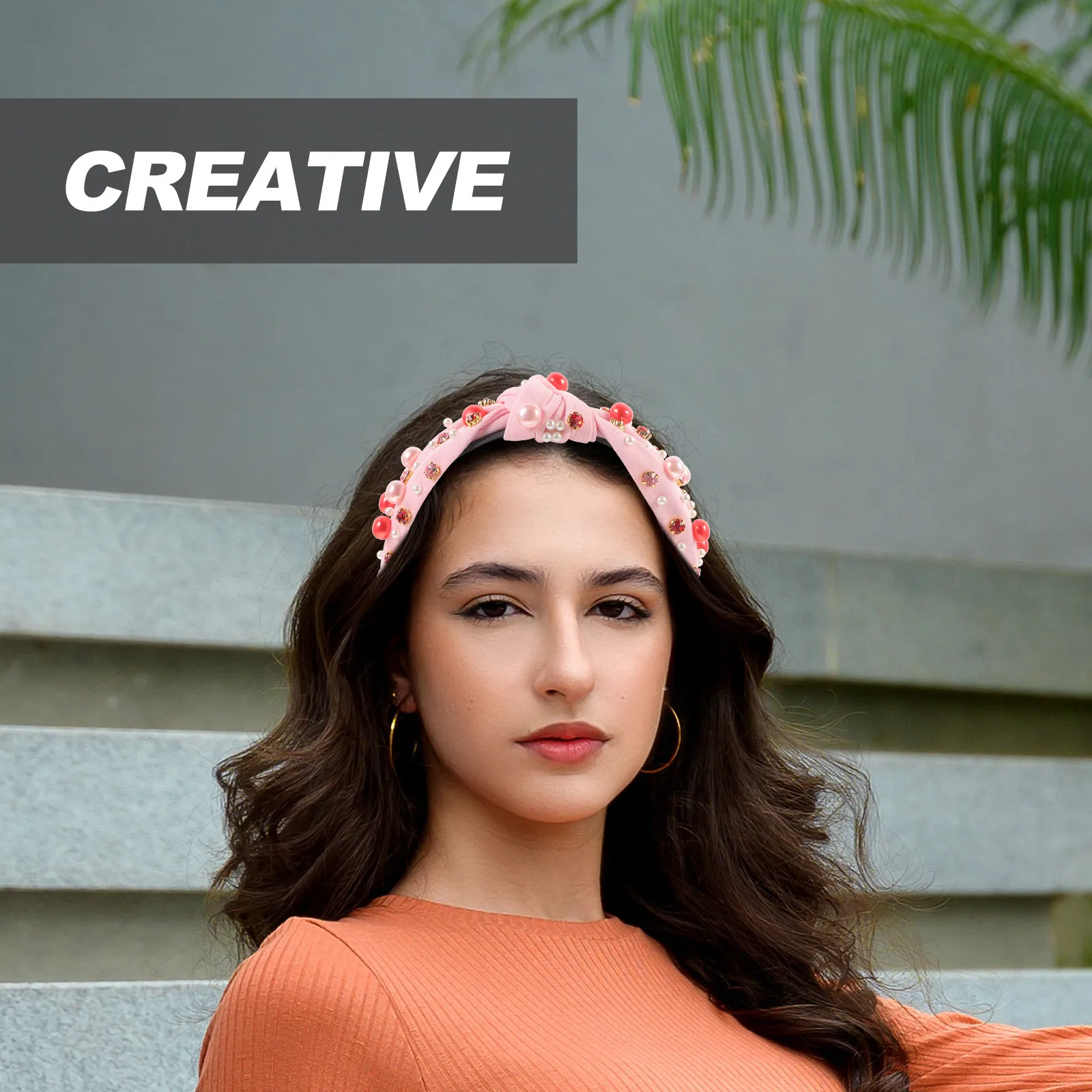 

Luxury Pearl Rhinestone Wide Headband Women's Knotted Decorative Hair Accessory Secure Overhead Fit for Daily and Dressy Use