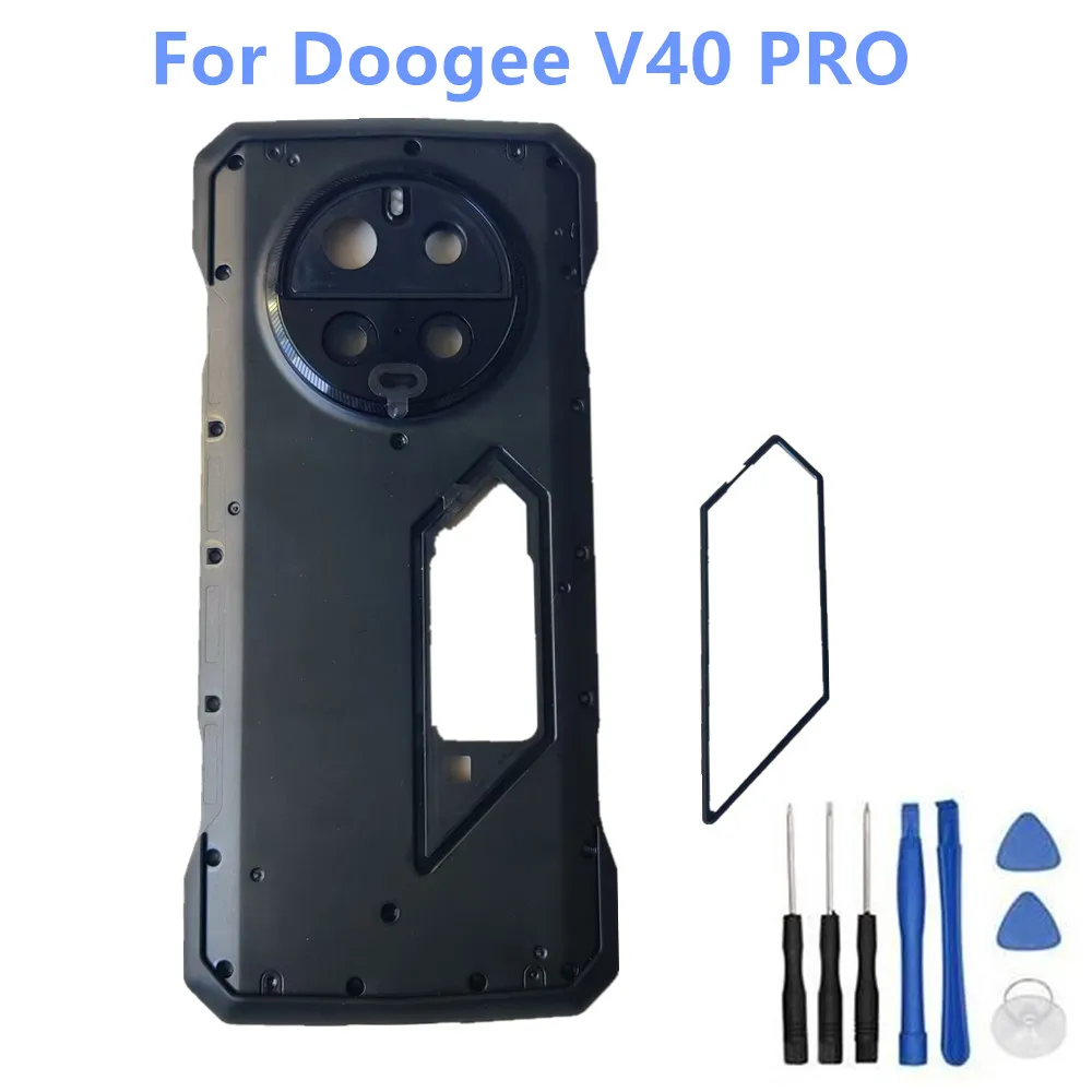 Nowy oryginał dla Doogee V40 PRO tylna pokrywa baterii telefonu obudowa obudowy ramka + tylna ramka dekoracyjna zegarka wymiana