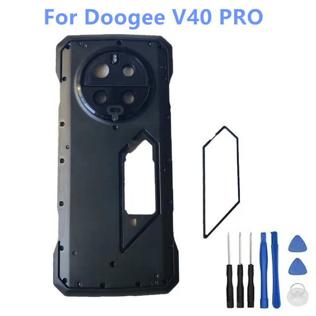 Nowy oryginał dla Doogee V40 PRO tylna pokrywa baterii telefonu obudowa obudowy ramka + tylna ramka dekoracyjna zegarka wymiana