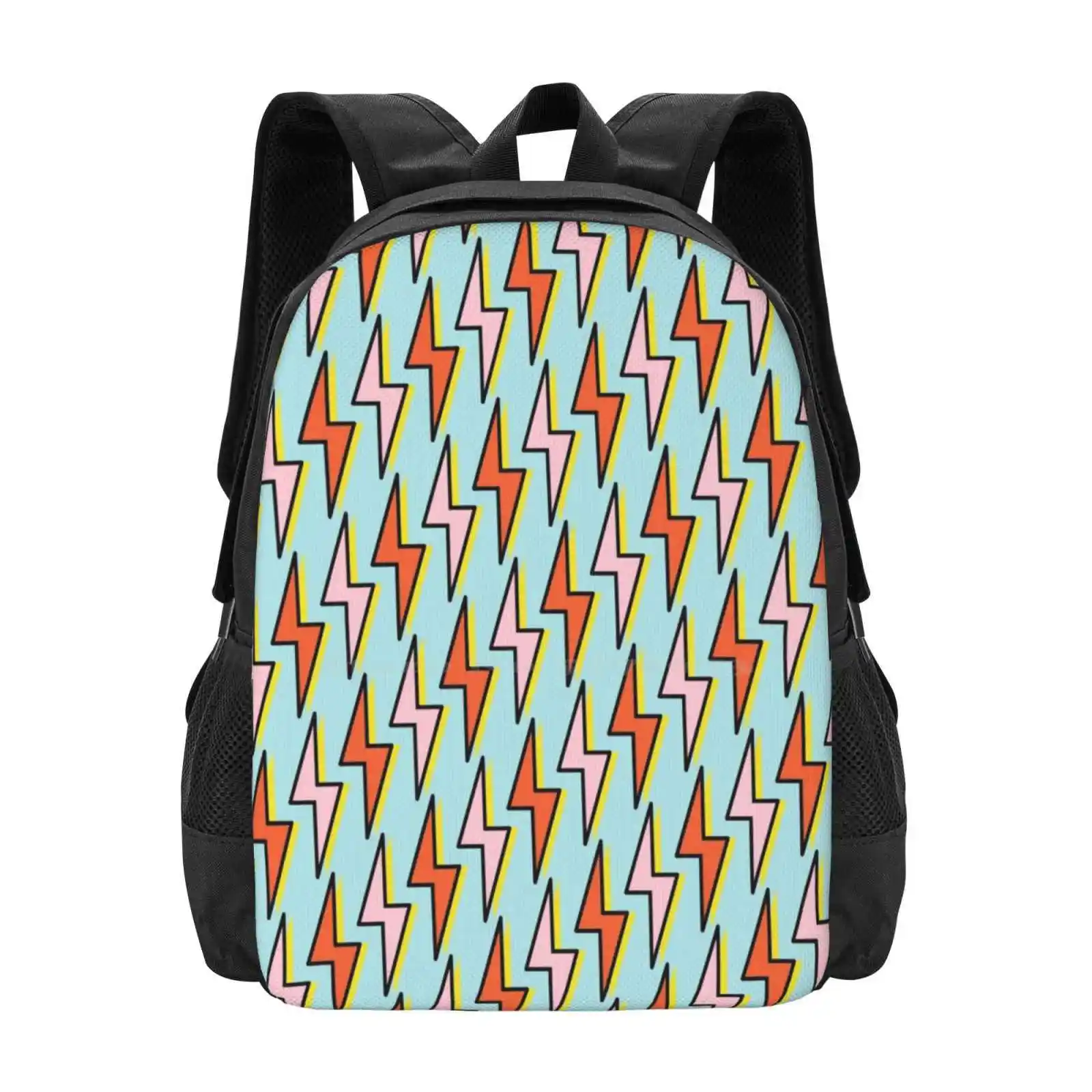 Get Struck mochila para estudiante escuela portátil bolsa de viaje rayo naturaleza clima medio ambiente patrón de repetición de trueno Vector