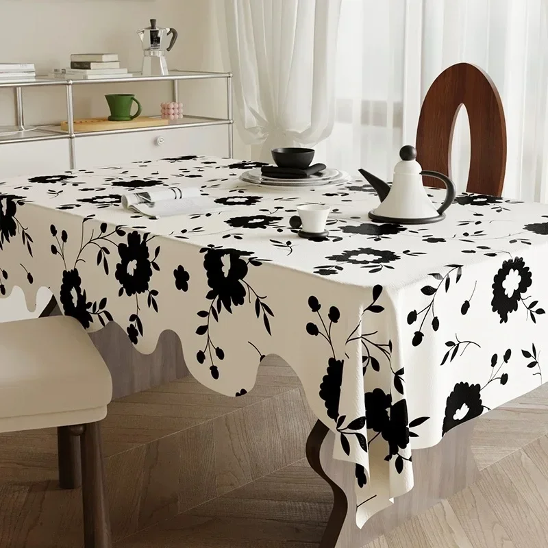 

Solid black conference banquet hotel dining table exhibition advertising tablecloth officetable cloth art rectangular tablecloth