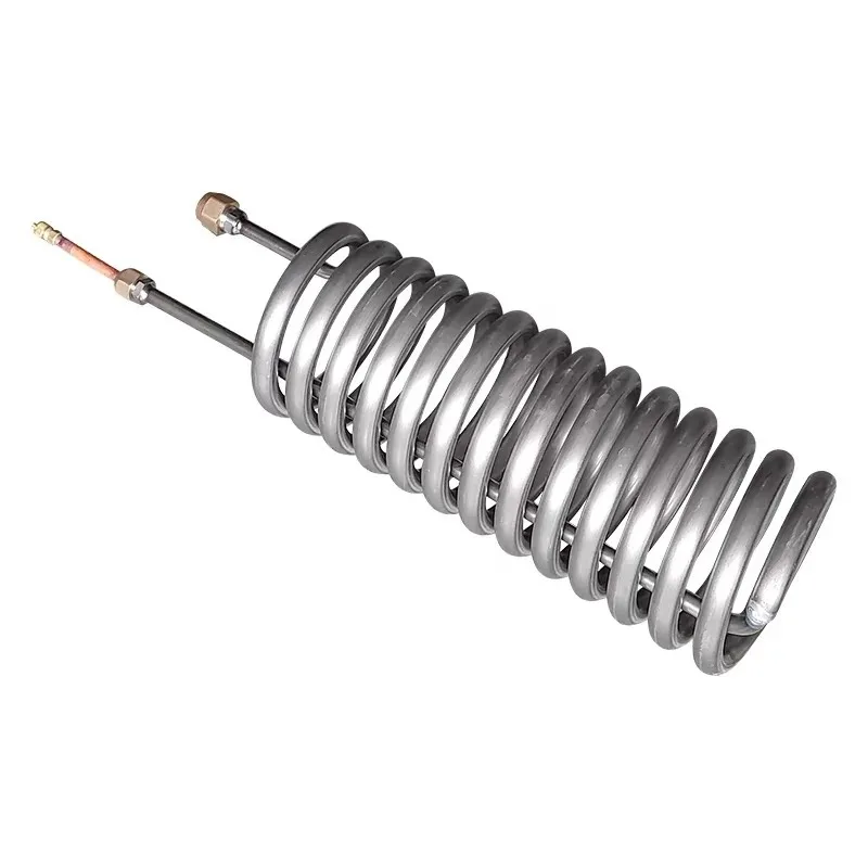 Titanium Tube Evaporator Straight Heat Exchanger for 1-5HP Water Chiller Seafood Fresh Water Fish Tank Aquarium Cooling System