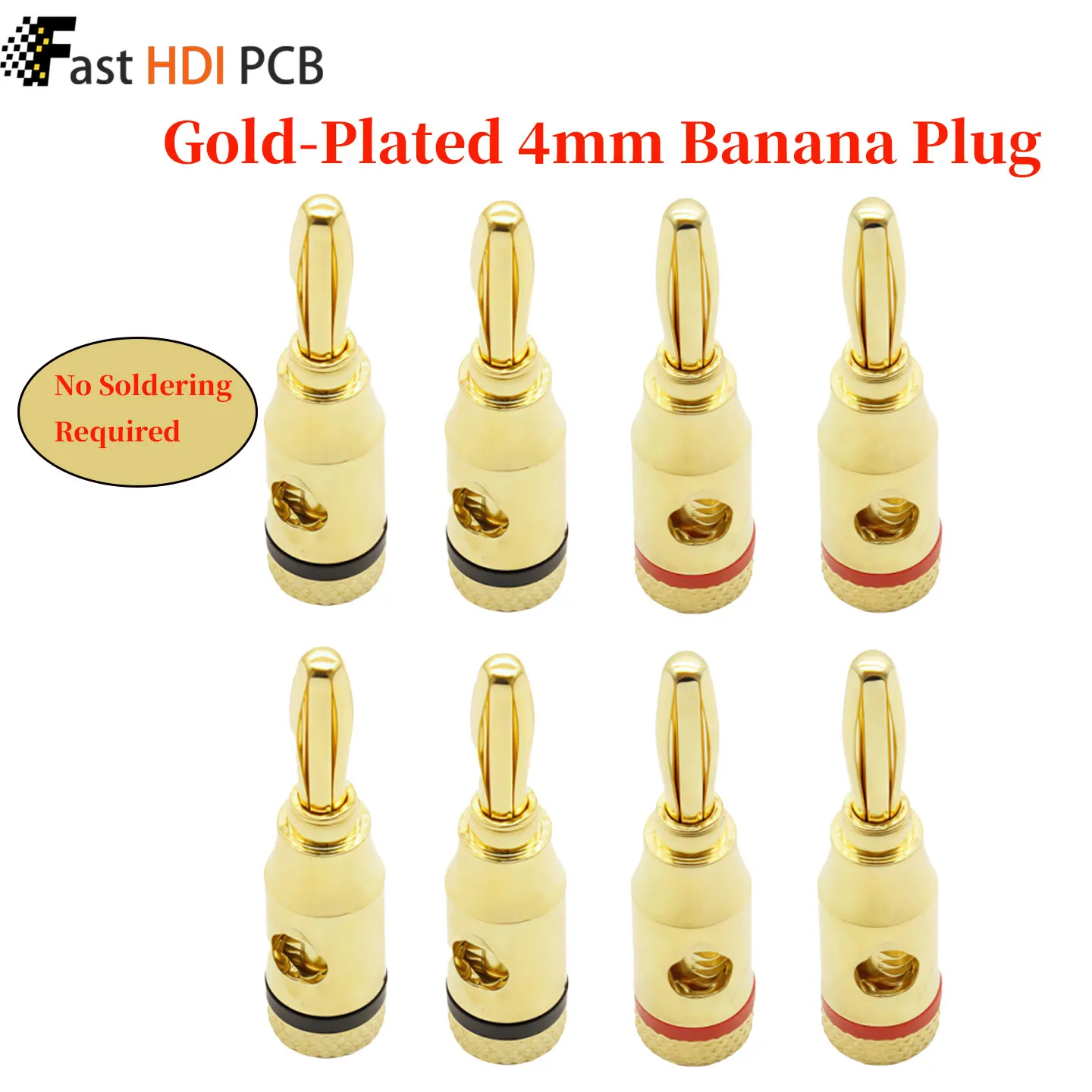 8-40pcs 4mm Gold Plated Banana Plug Lantern Type Solderless Speaker Connector for Amplifier HiFi Audio Cable speaker wires