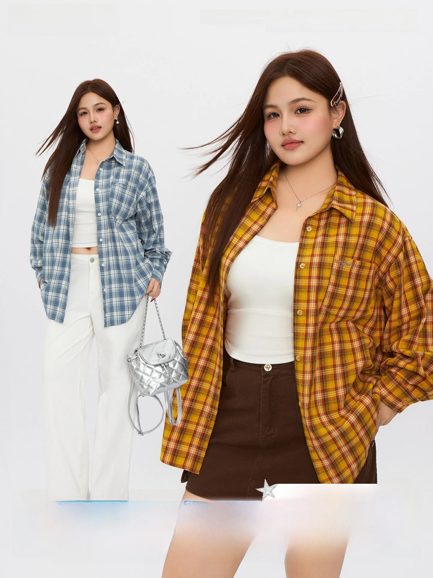 

Casual Plaid Shirt Women's Loose Fit Cotton Long Sleeve Breathable Comfortable Autumn Winter Large Size Fashion Design Shirt