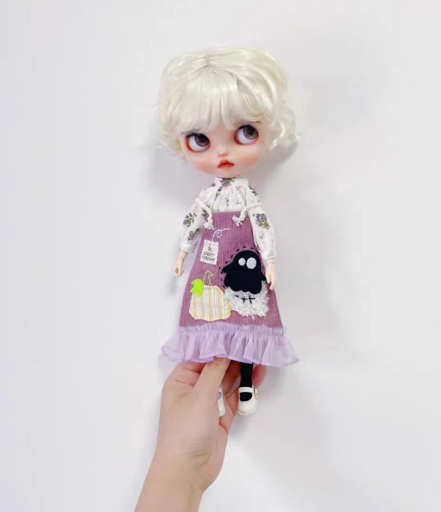 Hot 1SET kawaii style clothes blythe doll outfit Halloween Embroidery Skirt SET 1/6 30cm(Fit for Pullip,Ob22/24/26, Licca)