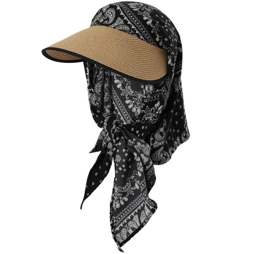Casual Korean Style Headscarf Baseball Hat Print Hip-hop Scarf Baseball Cap Neck Guard Spicy Girls Strappy Bandana Hat Spring