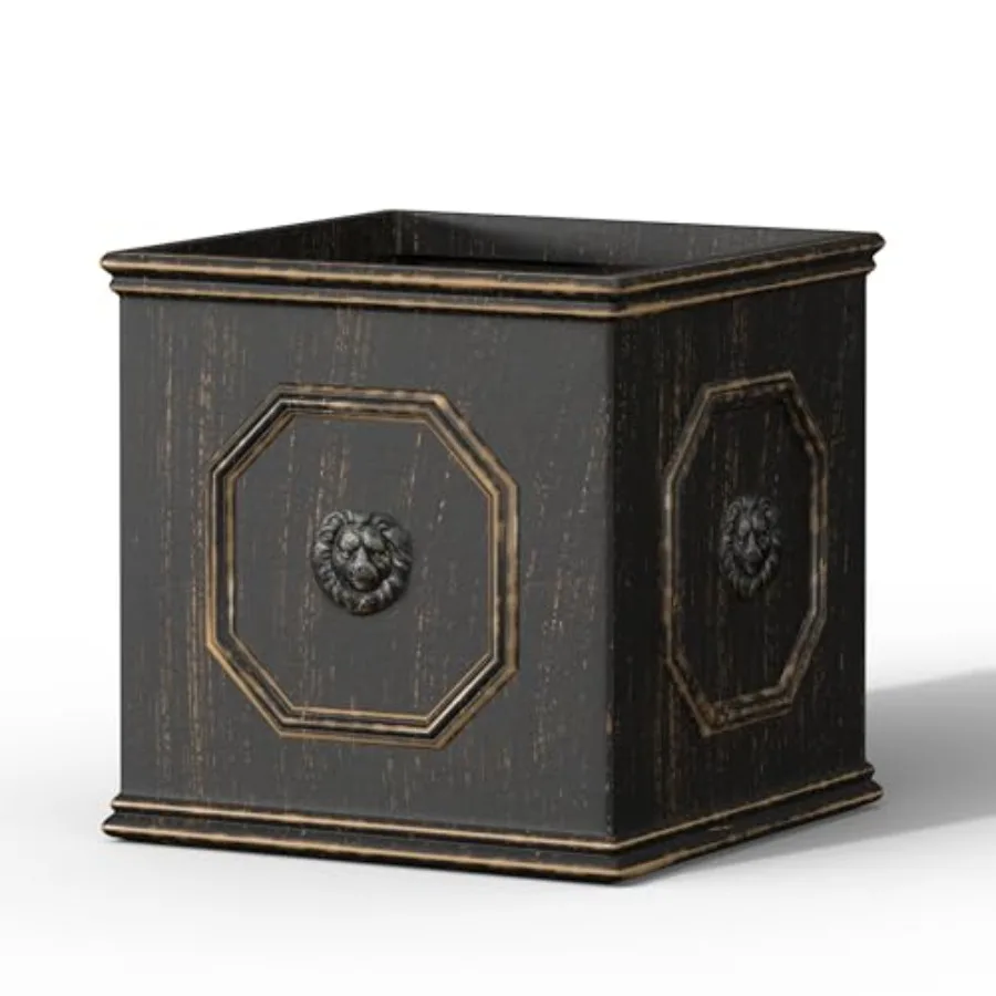 

Indoor Outdoor Garden Patio Home use concrete planter oil rubbed bronze classic English style with lion head and drainage hole