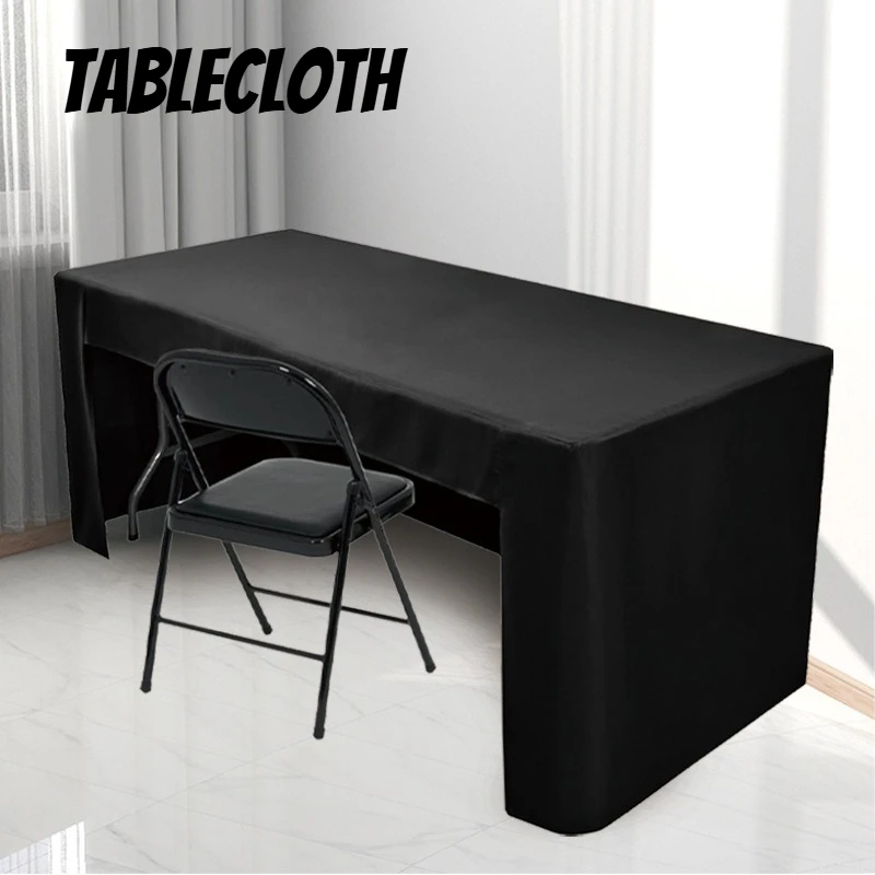 Rectangle Conference Tablecloth Solid Color Office Event Table Cover Sign Table Skirt Hotel Meeting Table Covers