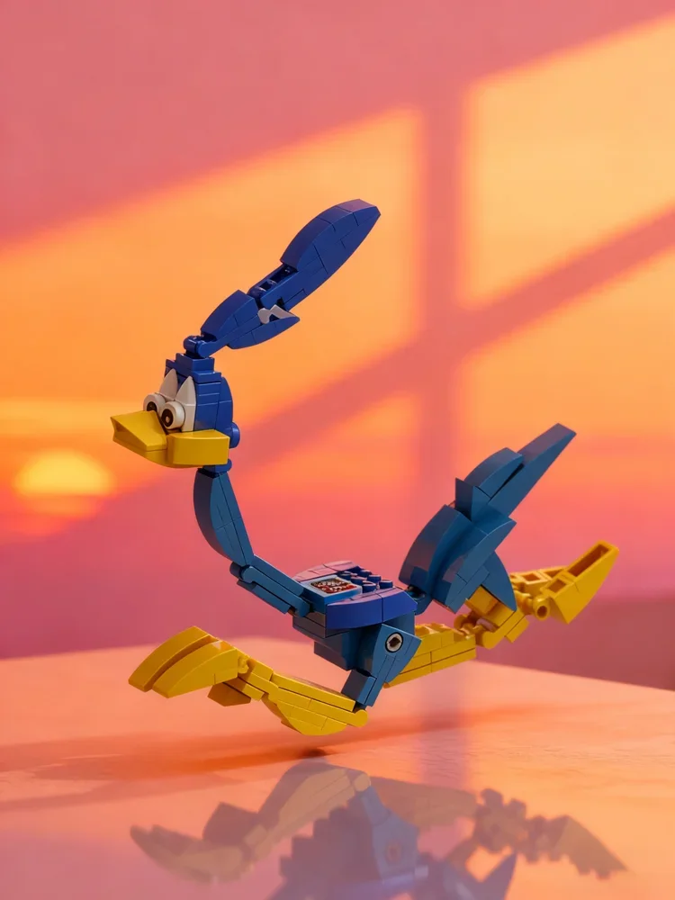 115 pièces MOC Road Runner bip modèle à collectionner blocs de Construction cadeaux de noël Construction assembler jouets bricolage brique enfants anniversaire