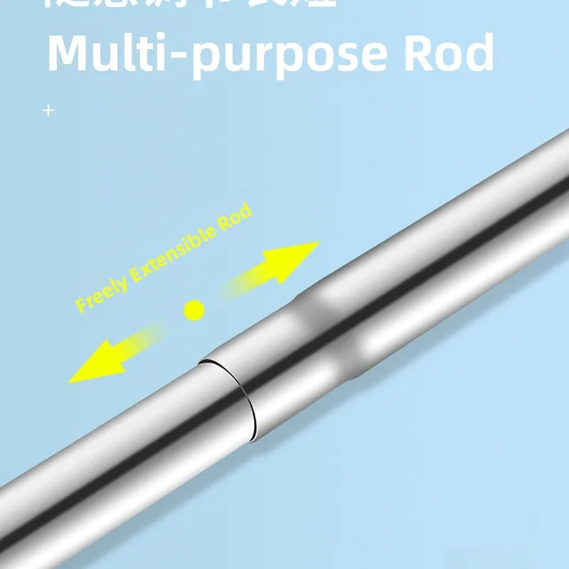 

Stainless Steel Retractable Clothesline No Drilling Bedroom Bathroom Door Curtain Rod Home Cleaning Tools Storage Organizer