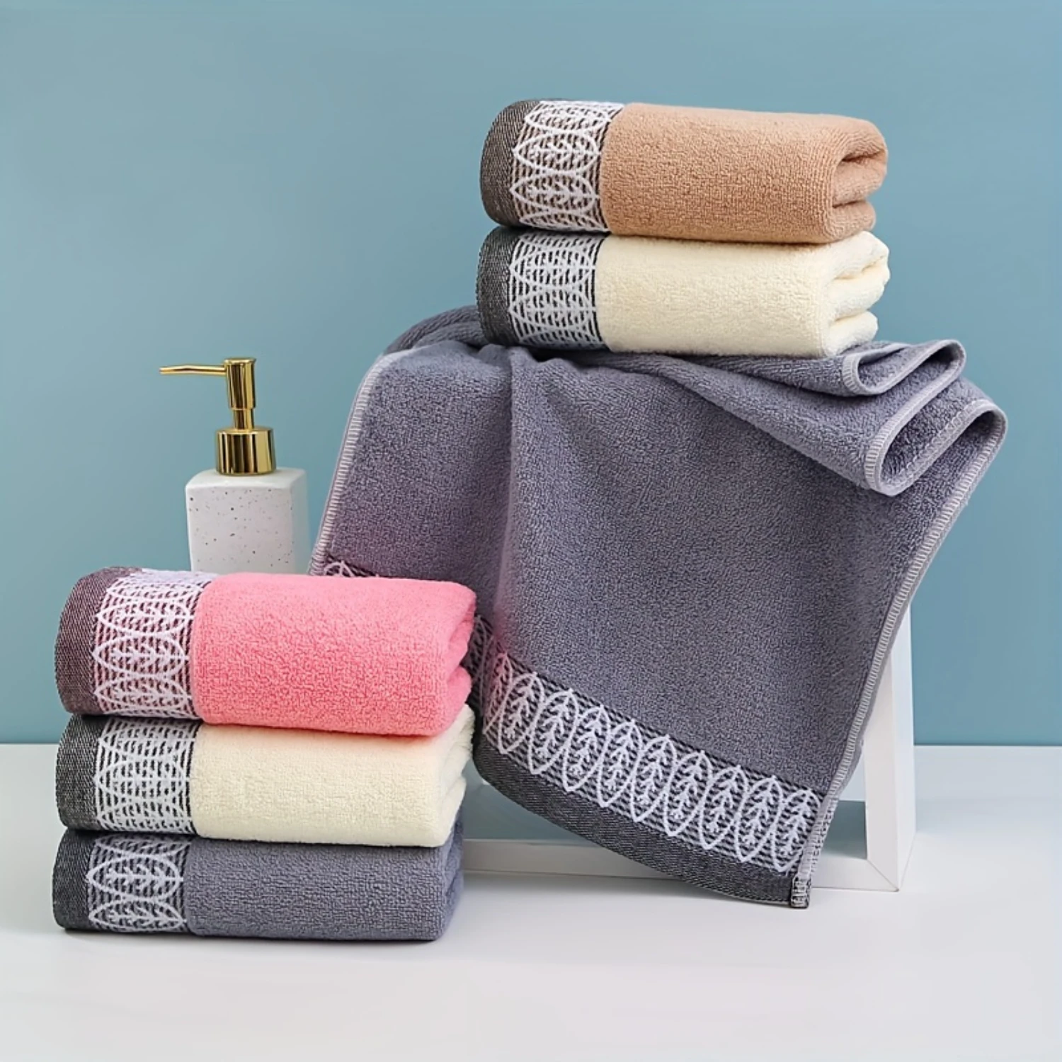 

4pc Cotton Hand Towel Set for Bathroom, Absorbent & Quick-drying Shower Towel, Super Soft & Skin-friendly Bath Towel, Ideal Bath