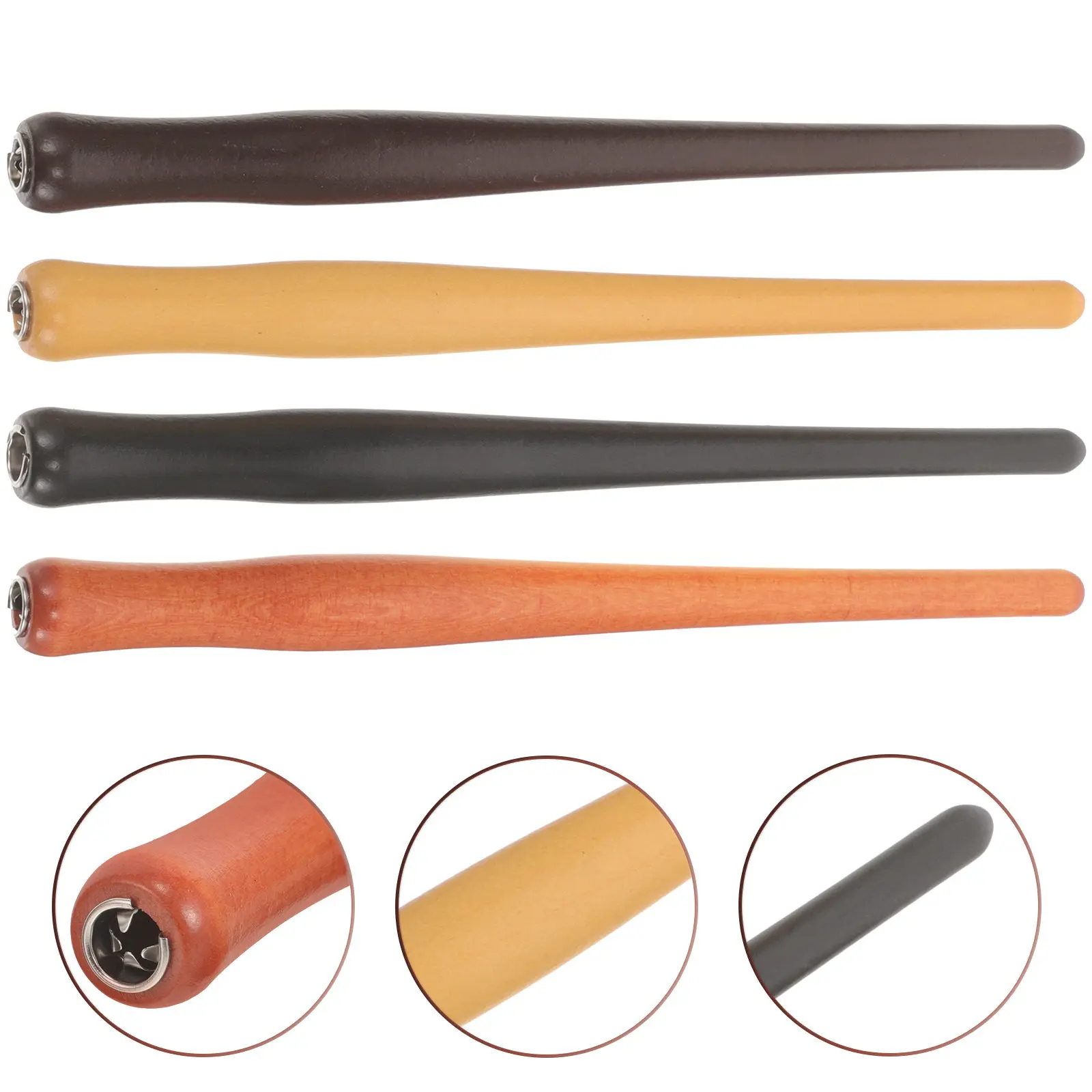 

Набор из 4 ретро-держателей для перьевых ручек: эргономичный дизайн, деревянный материал, эффективные, прочные, с приятной текстурой, для профессионального письма и работы с комиксами.