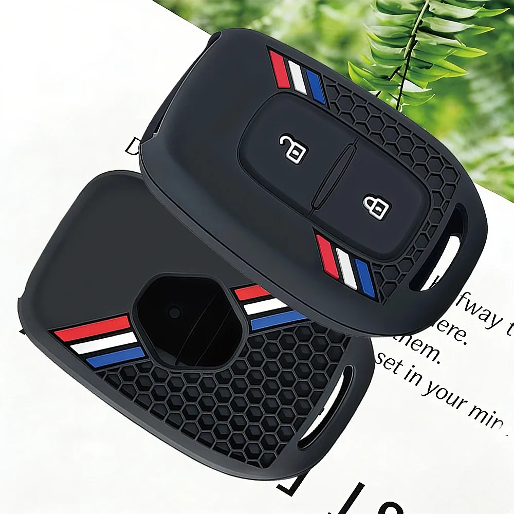 2 Button Silicone Car Key Fob Cover Case For Renault Kwid Traffic Symbol Dacia Sandero Logan Duster 2016-2018