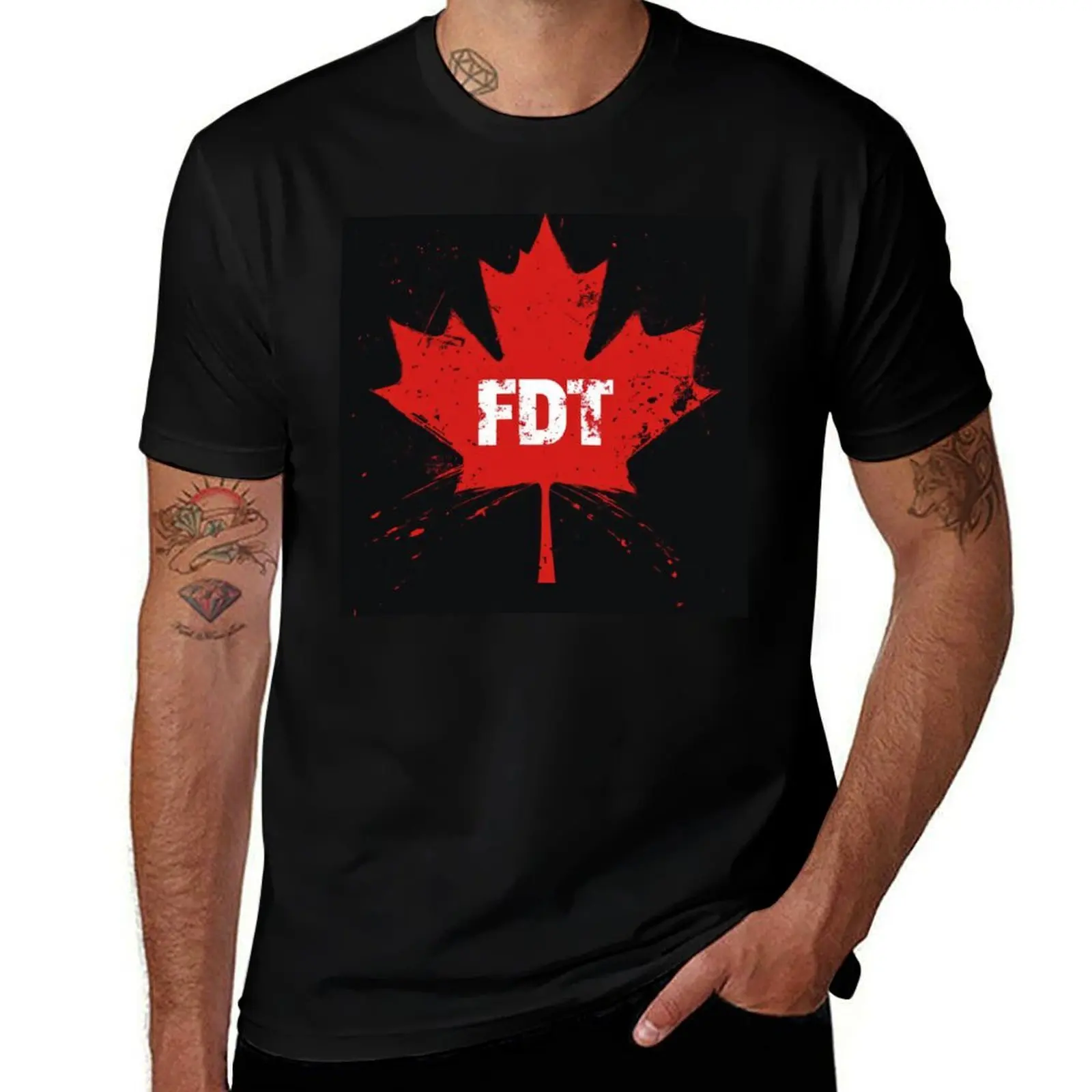 FDT: Red Maple T-Shirt Big Size Loose Fit Tee Shirt