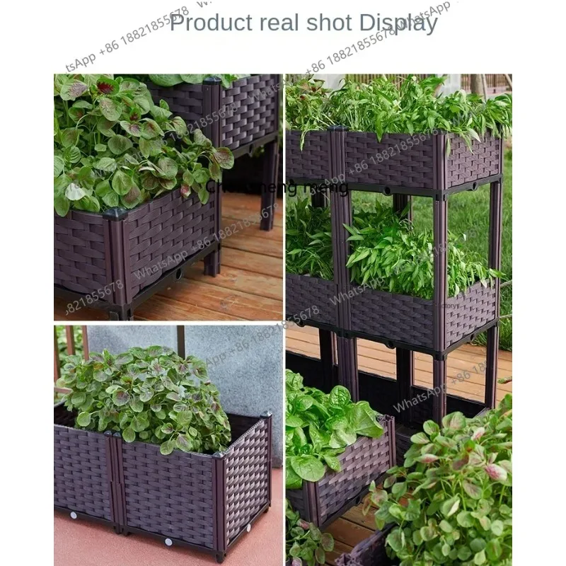 Family Balcony Roof Vegetable Planting Box Rectangular Home Indoor Planter Outdoor Vegetable Garden