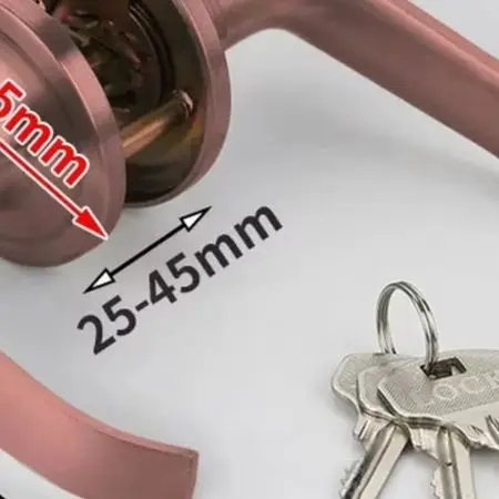 Three Rod Aluminum Alloy Bathroom Door for Lock for Home Use with for Ball and Lever Lock Functionality and Consistent Operation