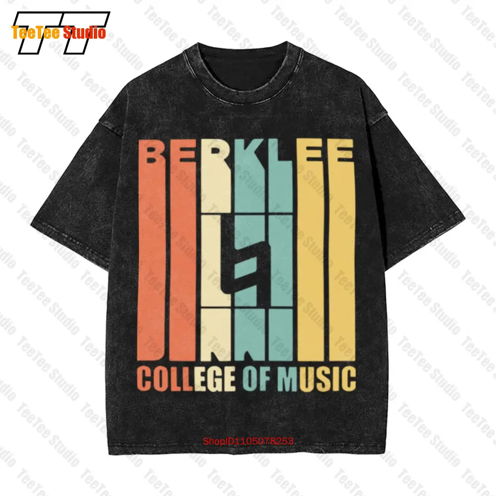 Berklee College Of Music guitarra Piano banda Color música Vintage camiseta de gran tamaño 1GF4