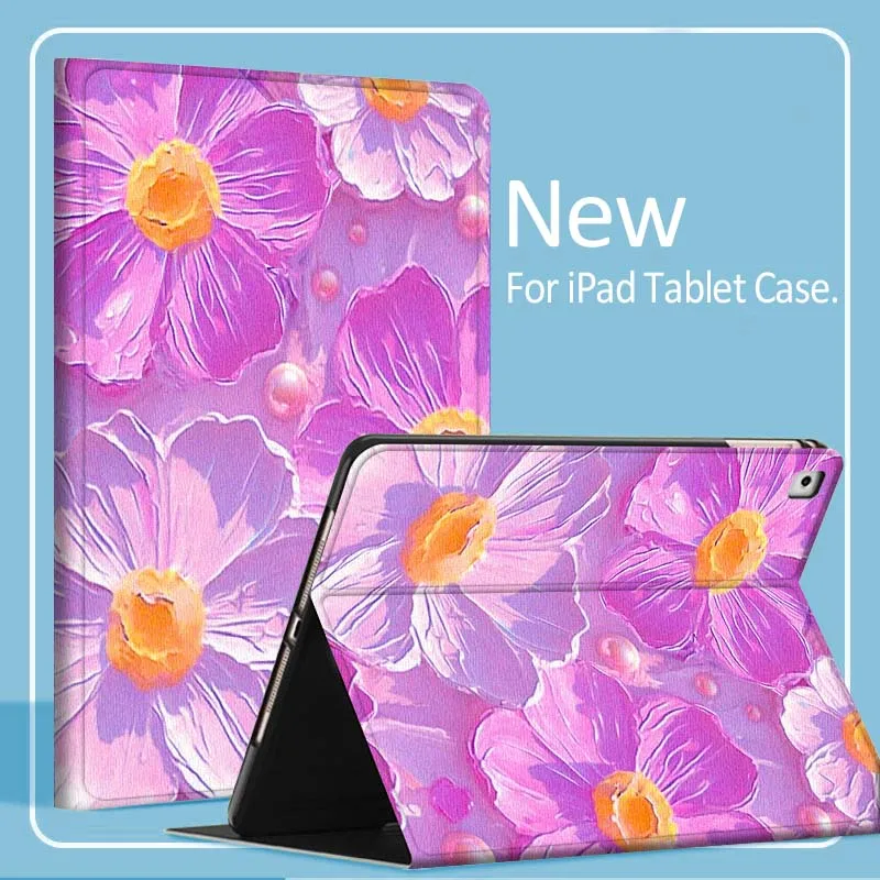 

Чехол для планшета с рисунком цветов в стиле масляной живописи для iPad Pro Air Mini 1 2 3 4 5 6 7 7th 8th 9th 10th 11th 10.2 9.7 10.5 10.9 11