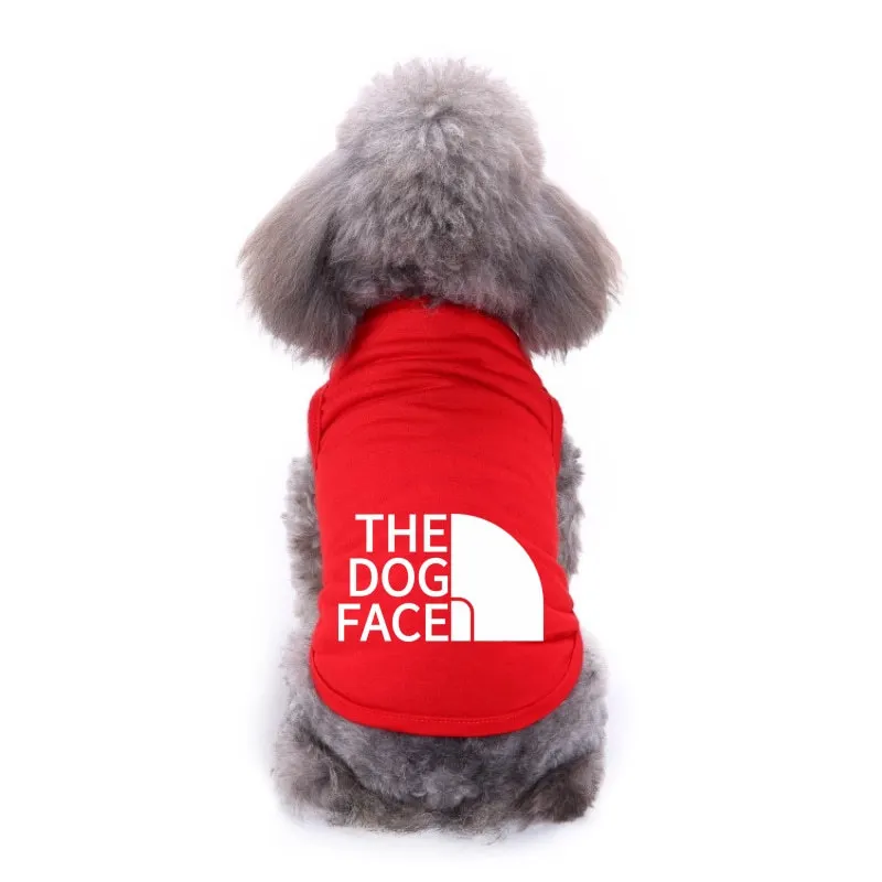 The Dog Face Pet Dog Vest Sweatshirt, Spring Summer Small and Medium Chihuahua French Bulldog Pure Cotton T-shirt Puppy Clothes