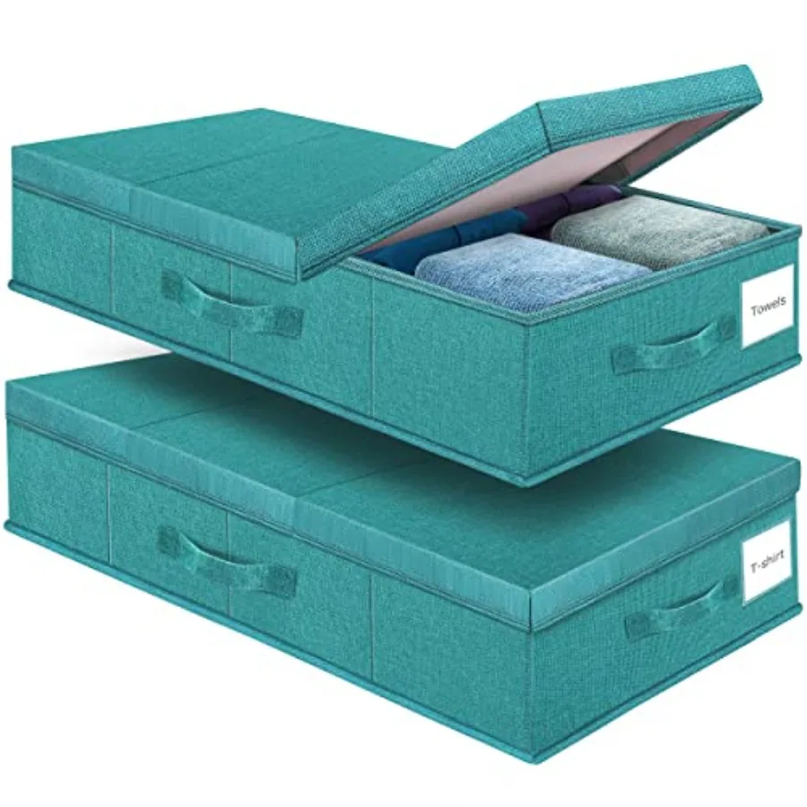 

Underbed Storage Containers Bin with Lids 2pcs Large Under Bed Storage Organizer Box with Handle, Foldable Under the Storage Ba
