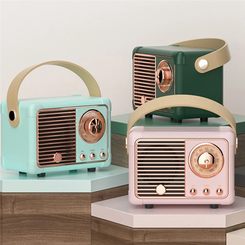 Bluetooth-Колонка HM11 в стиле ретро, Классический музыкальный плеер в стиле ретро, портативный дорожный мини-музыкальный плеер бежевого цвета