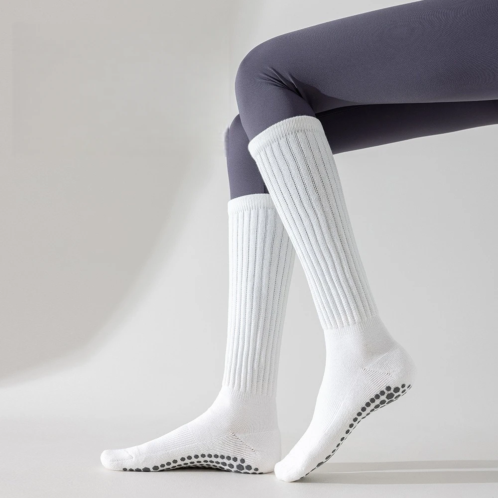 3 Pairs Women's Winter Thickened Warm Home Cotton Socks High Quality Knee-High Terry Socks Non-slip Sports Yoga Socks