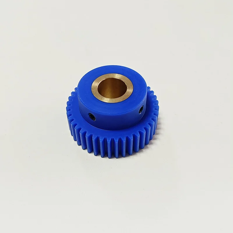 40 Teeth 84x25x46mm Blue Plastic Gear For Printing Machine Spare Part