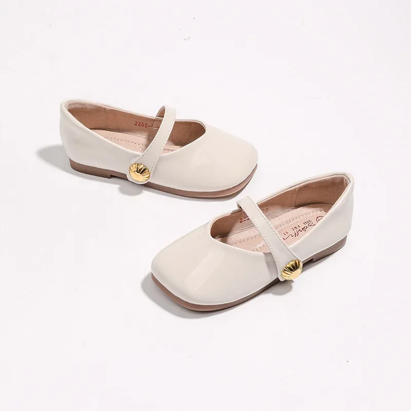 Chaussures Mary Janes en cuir à semelle plate pour filles, Parker carré, chaussures simples confortables pour enfants, chaussures de princesse