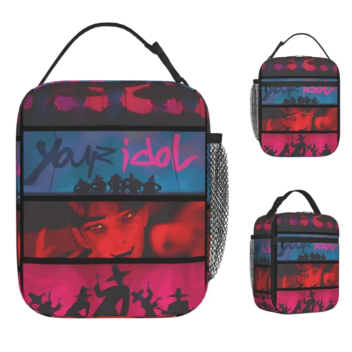 

Saja Boys Your Idol Kpop Demon Hunters Сумка для обеда Huntrix Пикник Ланч-бокс для детей Термальная сумка-тоут Водонепроницаемая сумка-холодильник