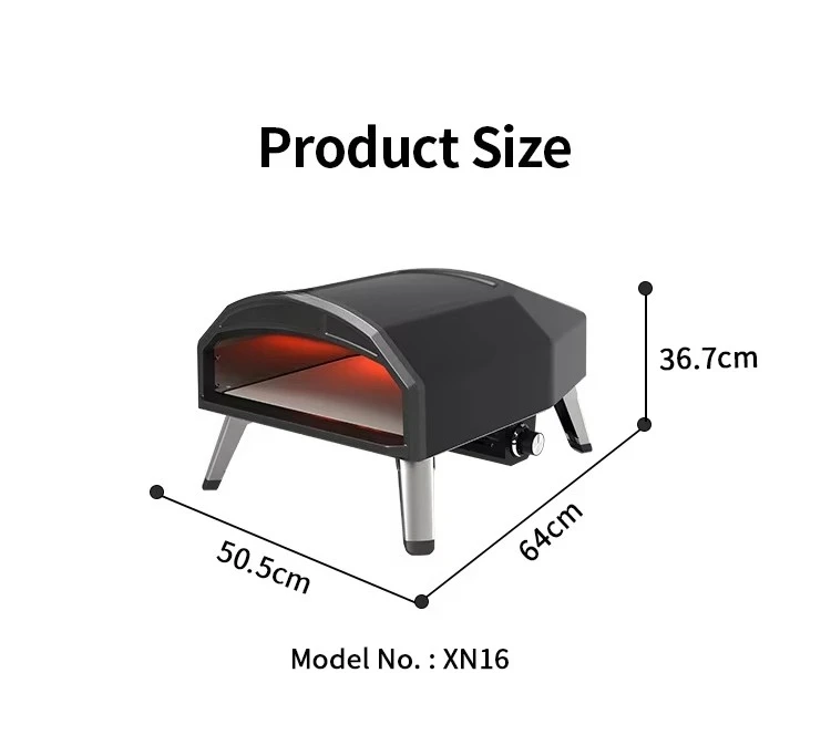 نزهة فناء الخبز شواية خارجية صغيرة 16 فرن بيتزا غاز محمول من الفولاذ المقاوم للصدأ #5