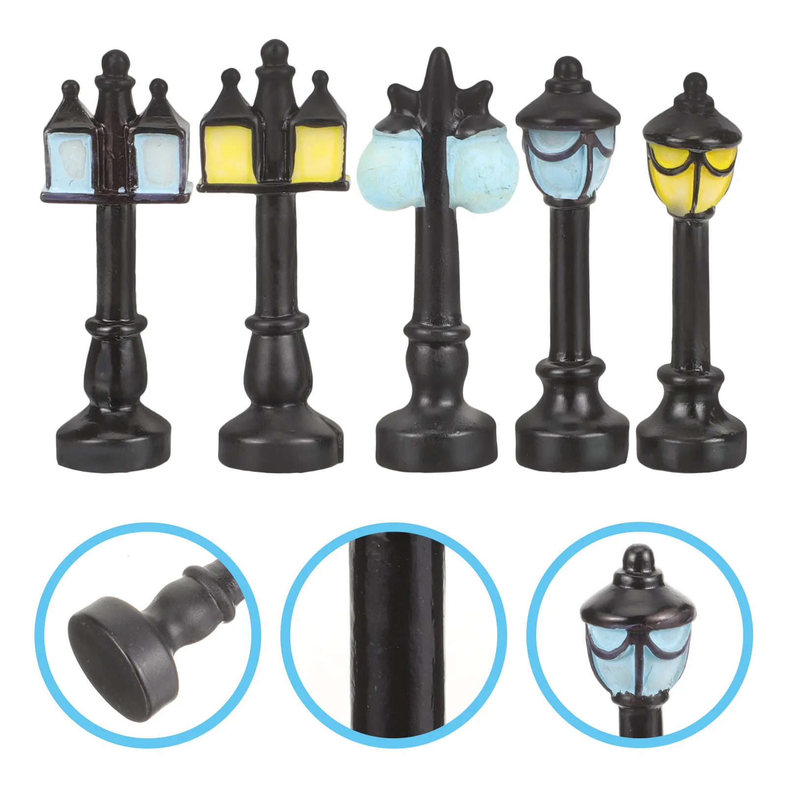 1Set Micro Landscape Lamp Ornament Synthetic Resin Miniature Lamp Decor for Bonsai Garden Sand Table DIY Mini Farm Scene
