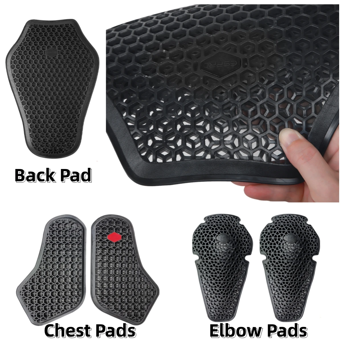 

Jacket Insert Protectors Gear CE Breathable Motorcycle Shoulder Chest Elbow Knee Hip Pad Black Universal Motorbike Pads ﻿