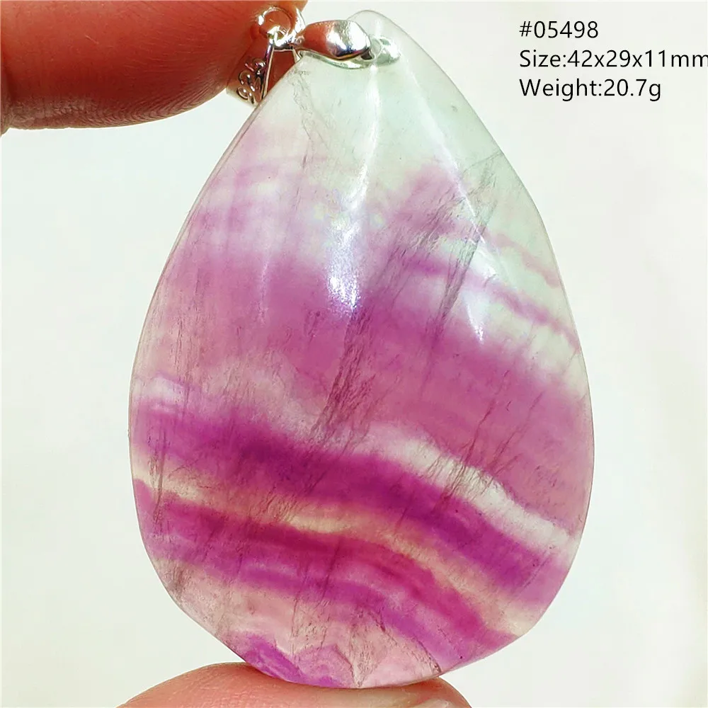 Natural Red Fluorite Quartz Water Drop Pendant Necklace Jewelry Blue Purple Colorful Fluorite Crystal Gift For Woman Men AAAAA