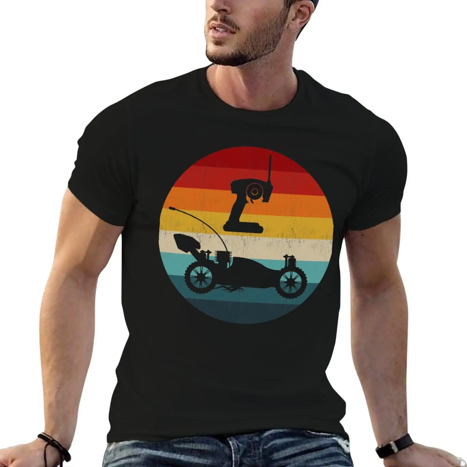 Race Car RC Model Buggy Racing Radio Control Hobby Retro T-Shirt Plus Size Lightweight Top
