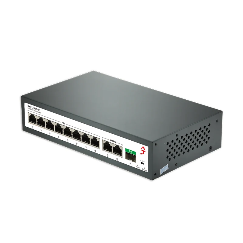 XikeStor 8 POE RJ45 Ports 2 RJ45 Ports 1 SFP Gigabit Switch Plug & Play AI Intelligent Detection POE Supply Widely Compatible