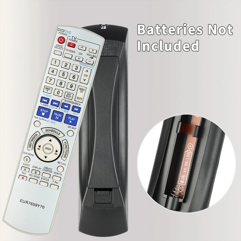 For EUR7659Y70 Panasonic-DVD-VCR-Recorder-Remote-Control-Replacement, For Panasonic DVD VCR Recorder DMRES25 DMRES25S DMRES35