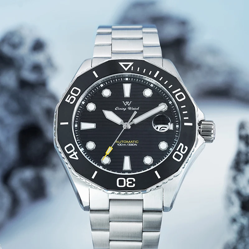 ساعة WM ساعات آلية أوتوماتيكية مقاومة للماء كلاسيكية كاجوال لرجال الأعمال ساعة Welly Merck WM189M