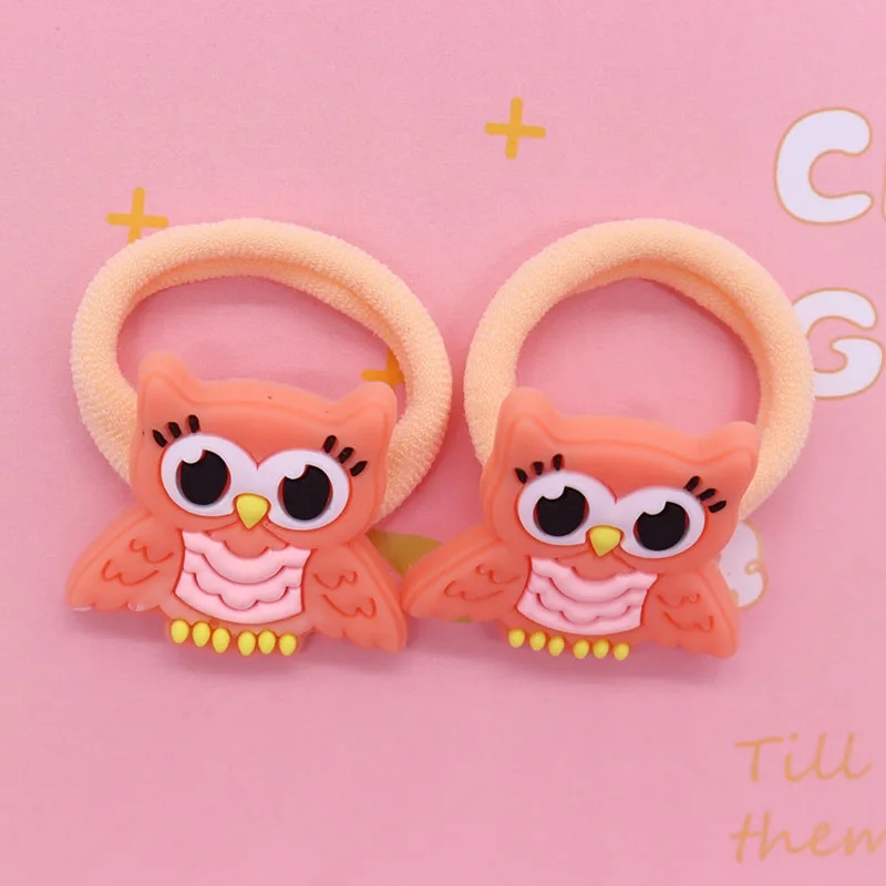 2Pcs Owl Butterfly Rabbit Animals Hair Accessories Rubber Band Hairbands Scrunchies Elastic Kids Headband Decorations Gift