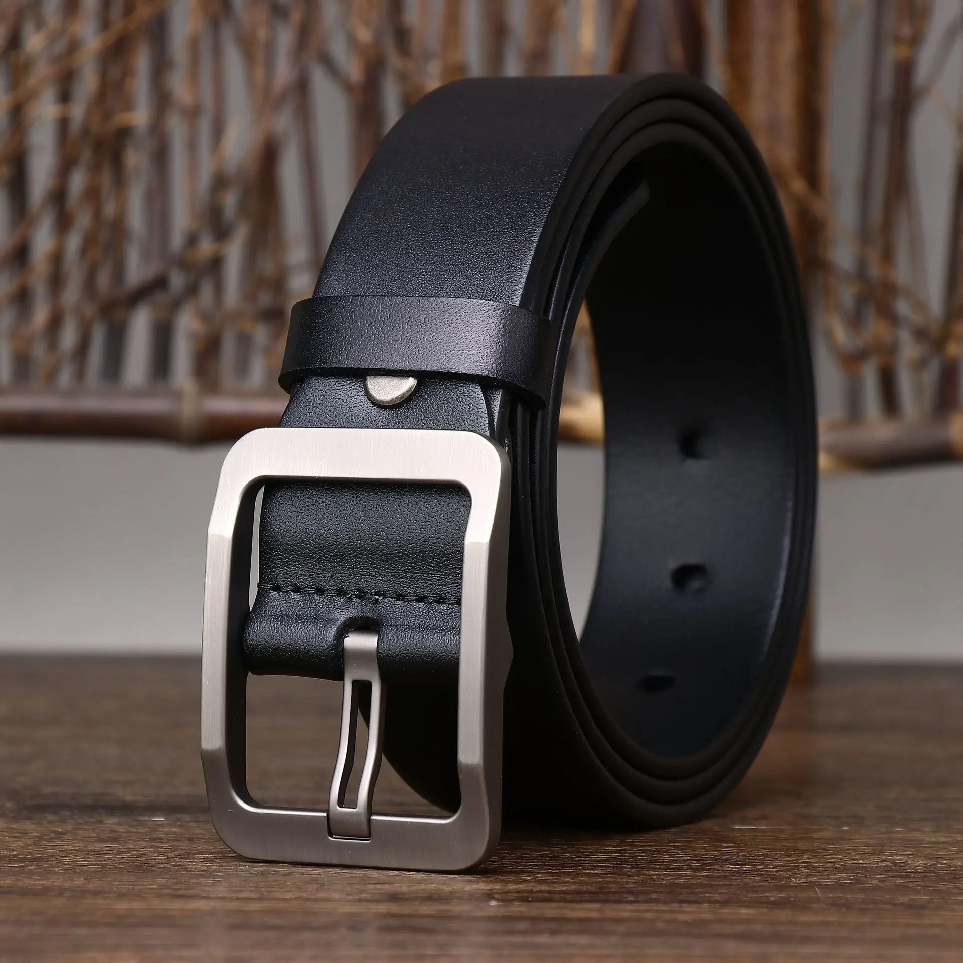 

Minimalist light luxury business belt men's genuine leather top layer cowhide fashionable all-match trousers belt