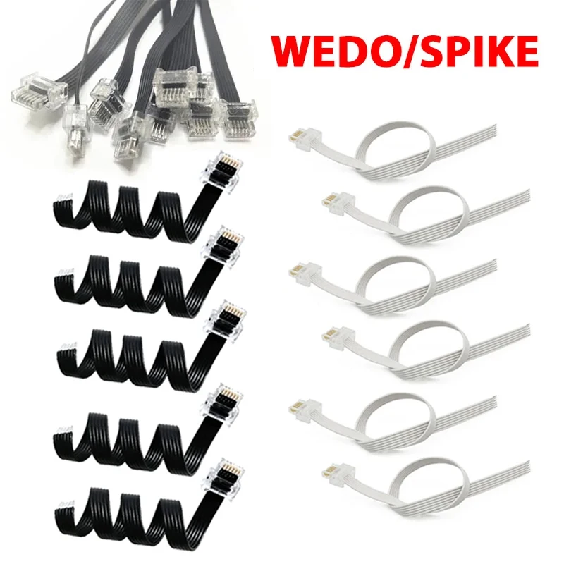 Piezas de funciones de potencia de 20-100 piezas, Cable conector de cristal, bloques de construcción aptos para 45345 Spike Essential 45300 Wedo 2,0 Core Set