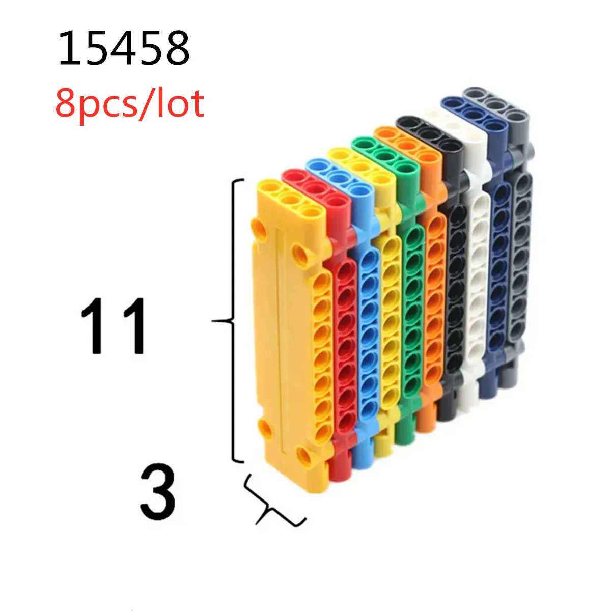 

8Pcs/lot Building Blocks 15458 Panel Plate 1 x 11 x 1 Parts Assembles Car Particles DIY Educational Kids Toys