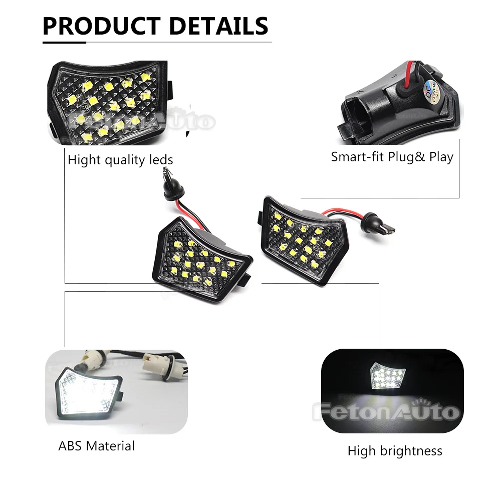 For Jaguar XJ XF XK/XKR XE Volvo V40 V50 C30 C70 S40 S60 S80 V50 V70 XC70 XC90 6000K LED side mirror puddle light