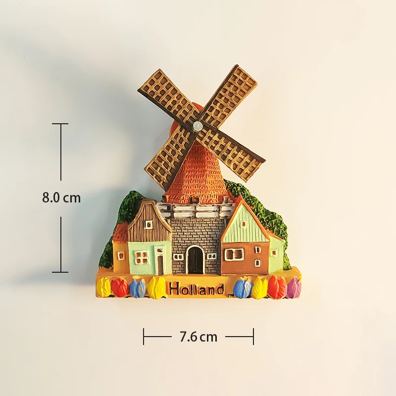 Netherlands Resin Refrigerator Sticker Holland Windmill Country Refrigerator Magnet Refrigerator Sticker Fridge Magnet Souvenirs