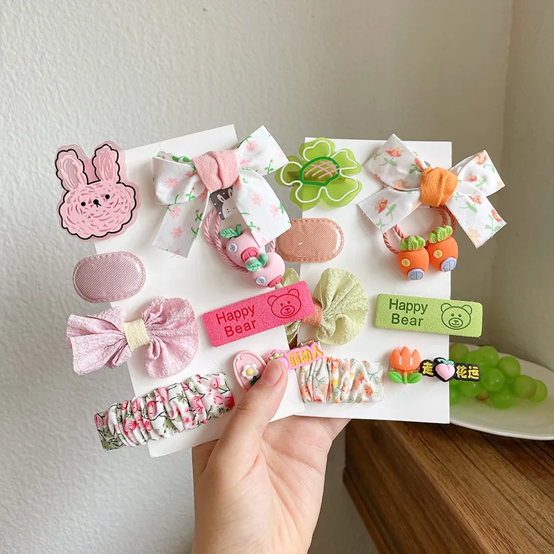 

2022 Summer Cute Cartoon Bow Hairpins Set Children Girls Kids Hair Clips Pin Barrettes Accessories Hairclip Headwear Headdress